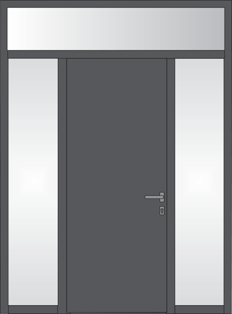 Construction Options for Elite - Door with side fixed glass and fixed upper-fanlight or with opening